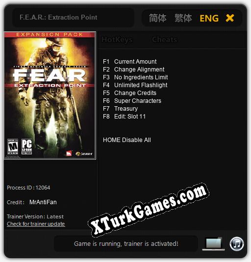 F.E.A.R.: Extraction Point: Trainer’ı (V1.0.54)