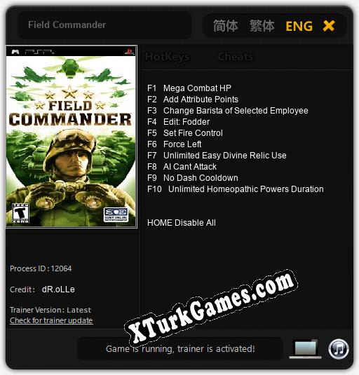 Field Commander: Trainer’ı (V1.0.4)