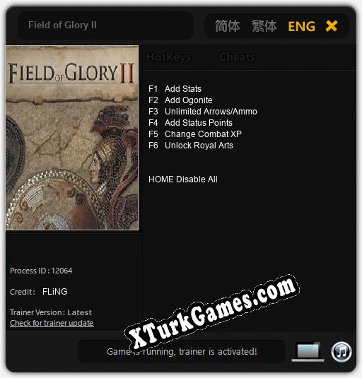 İçin Trainer’ı Çıktı Field of Glory II [v1.0.2]