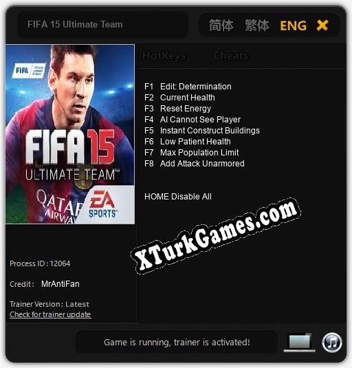 FIFA 15 Ultimate Team: Trainer +8 [v1.3]