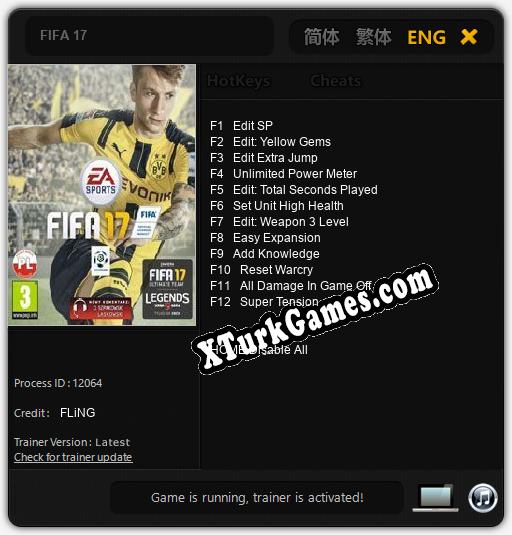 İçin Trainer’ı Çıktı FIFA 17 [v1.0.7]