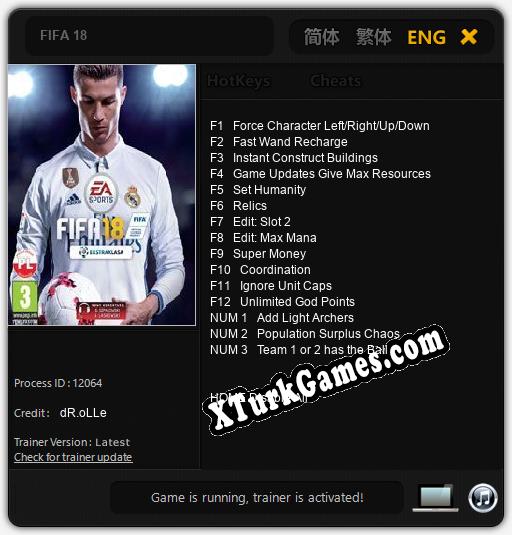 FIFA 18: Trainer’ı (V1.0.74)