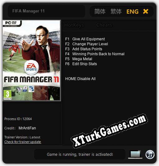 FIFA Manager 11: Trainer +6 [v1.3]