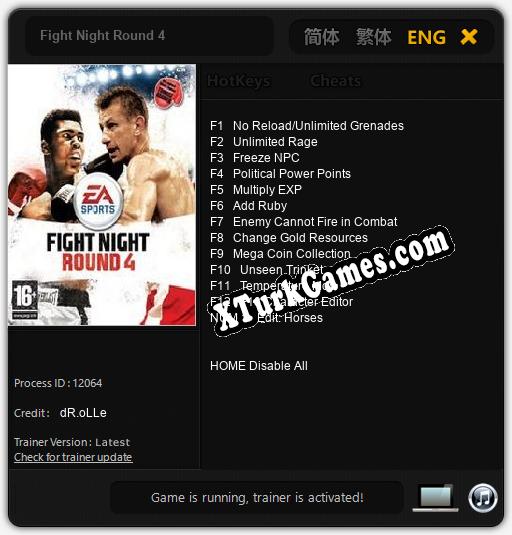 Fight Night Round 4: Trainer +13 [v1.2]