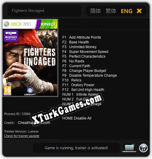 İçin Trainer’ı Çıktı Fighters Uncaged [v1.0.2]