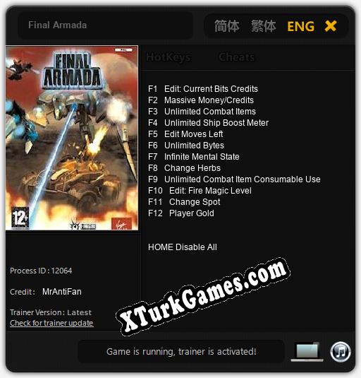 Final Armada: Trainer’ı (V1.0.11)