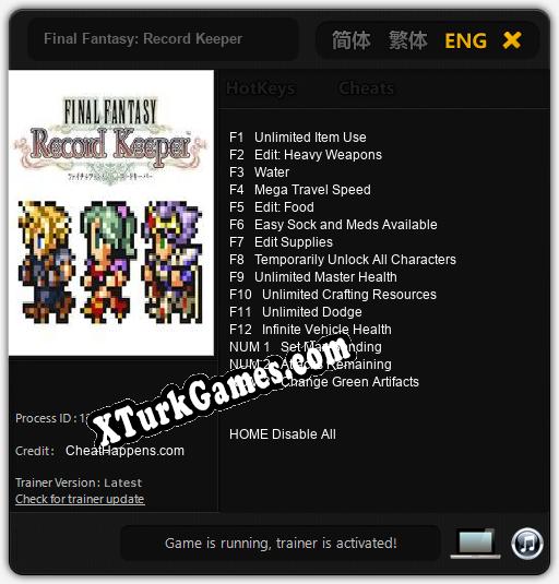 Final Fantasy: Record Keeper: Trainer +15 [v1.5]