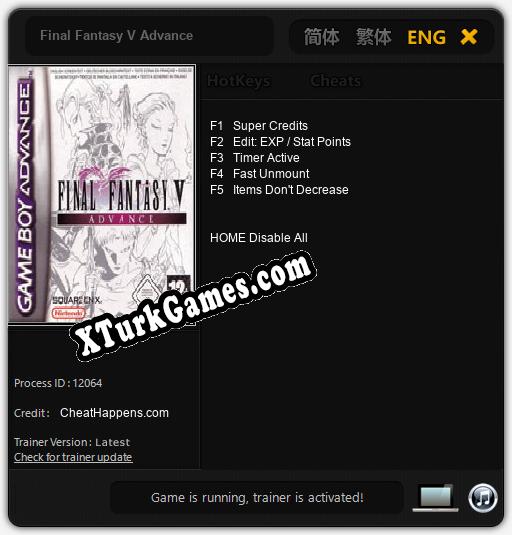 Final Fantasy V Advance: Trainer +5 [v1.7]