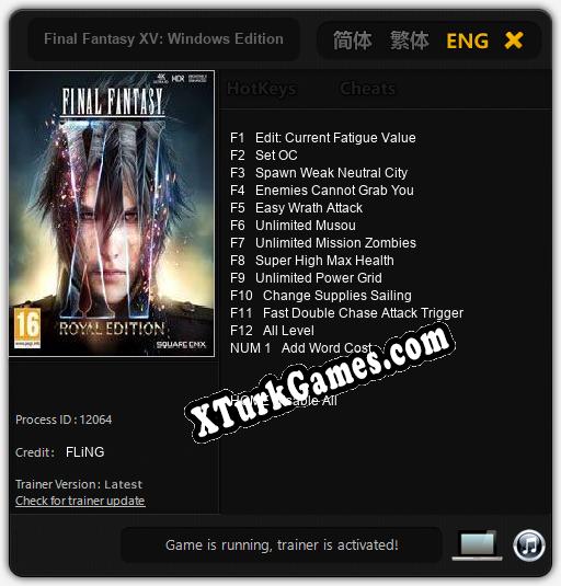 Final Fantasy XV: Windows Edition: Trainer +13 [v1.7]