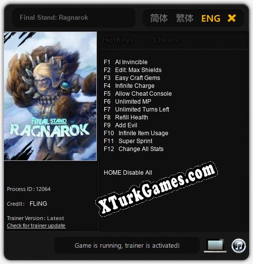 Final Stand: Ragnarok: Trainer +12 [v1.3]