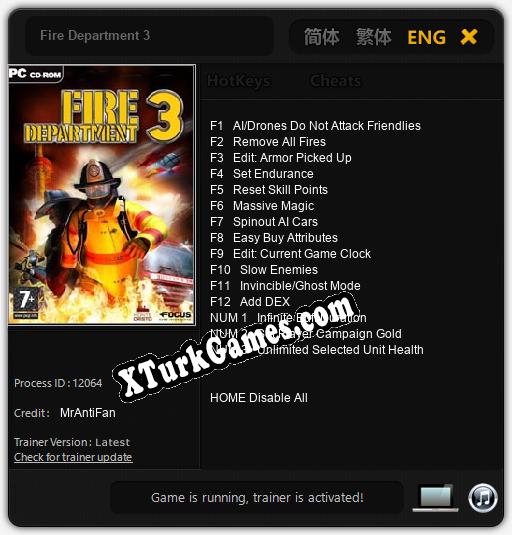 Fire Department 3: Trainer’ı (V1.0.21)