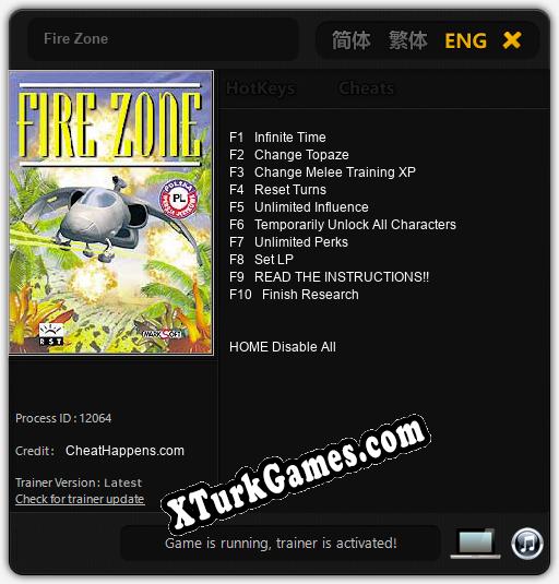 Fire Zone: Trainer +10 [v1.2]