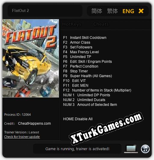 İçin Trainer’ı Çıktı FlatOut 2 [v1.0.6]