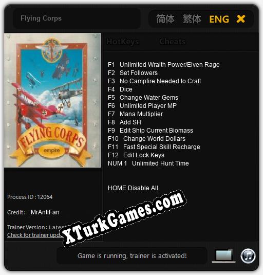 Flying Corps: Trainer +13 [v1.4]