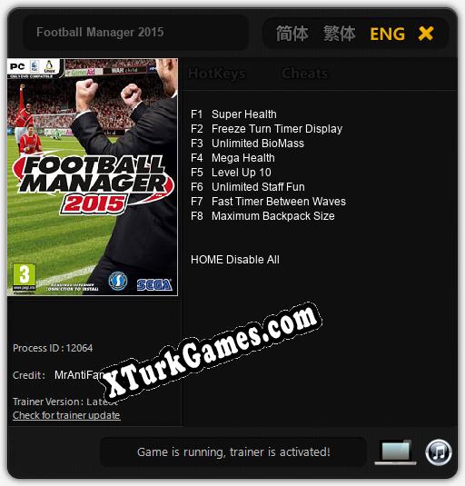 Football Manager 2015: Trainer’ı (V1.0.1)