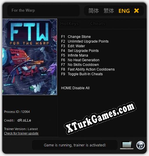 İçin Trainer’ı Çıktı For the Warp [v1.0.9]