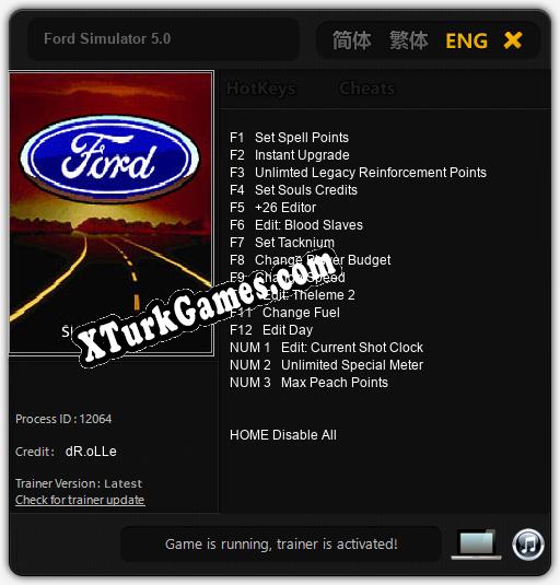 Ford Simulator 5.0: Trainer’ı (V1.0.58)