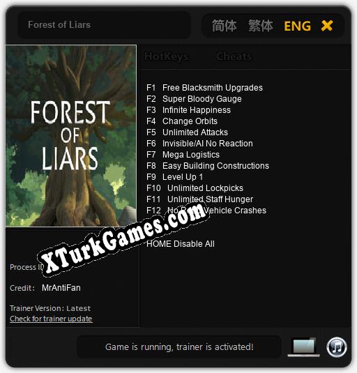 Forest of Liars: Trainer’ı (V1.0.24)