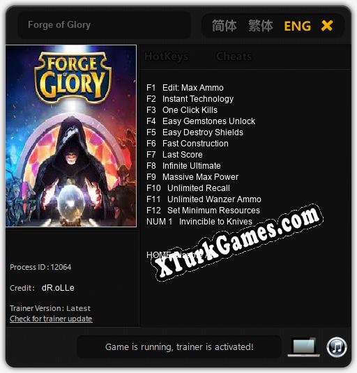 Forge of Glory: Trainer +13 [v1.2]