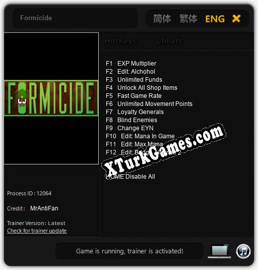Formicide: Trainer’ı (V1.0.27)