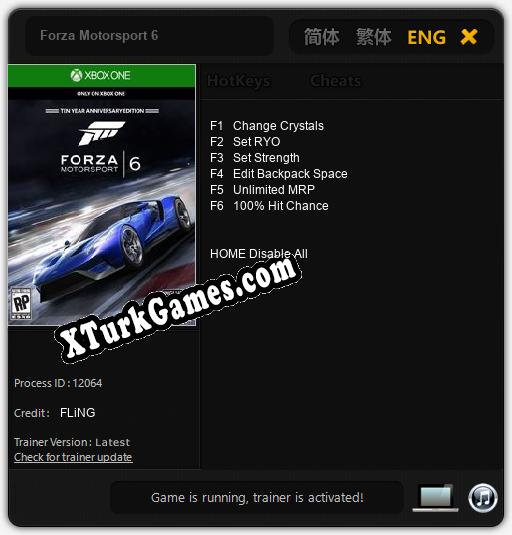 Forza Motorsport 6: Trainer’ı (V1.0.36)