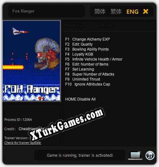 İçin Trainer’ı Çıktı Fox Ranger [v1.0.5]