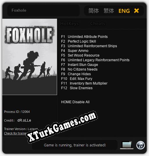 Foxhole: Cheats, Trainer +12 [dR.oLLe]