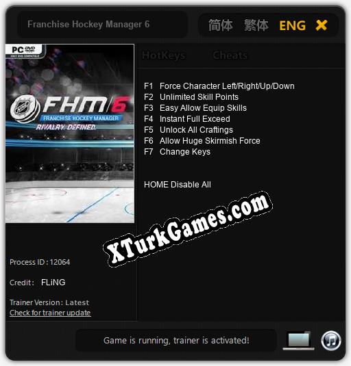 İçin Trainer’ı Çıktı Franchise Hockey Manager 6 [v1.0.9]