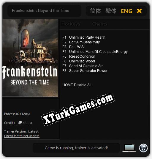 Frankenstein: Beyond the Time: Cheats, Trainer +8 [dR.oLLe]