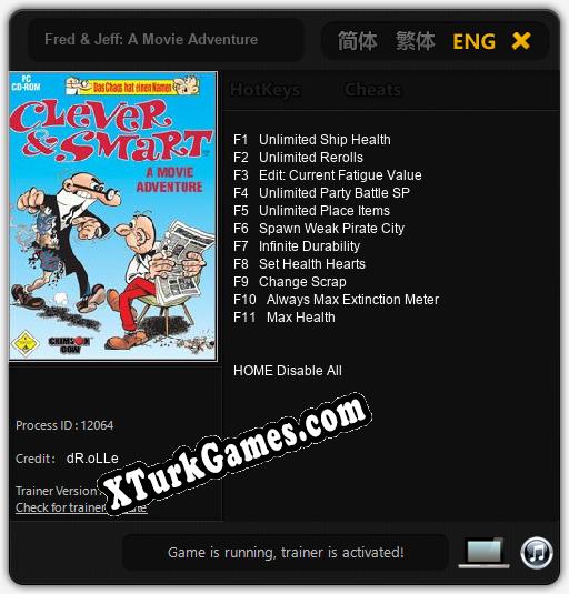 Fred & Jeff: A Movie Adventure: Trainer +11 [v1.2]
