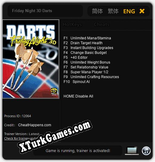 Friday Night 3D Darts: Trainer +10 [v1.9]