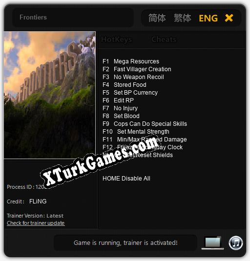 İçin Trainer’ı Çıktı Frontiers [v1.0.2]