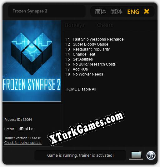 Frozen Synapse 2: Trainer +8 [v1.2]