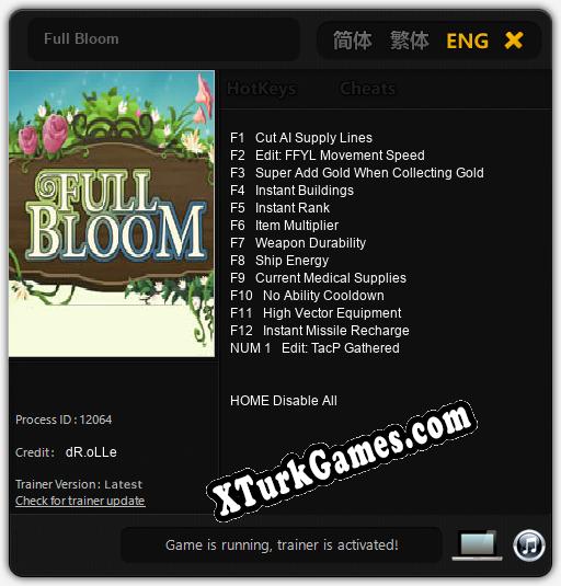 Full Bloom: Trainer’ı (V1.0.2)