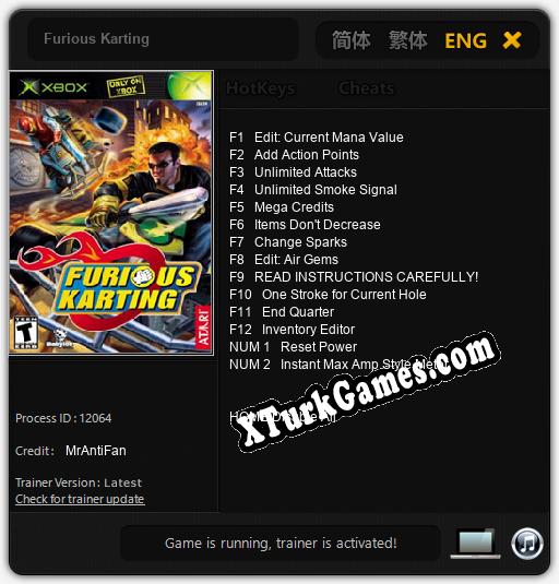 Furious Karting: Cheats, Trainer +14 [MrAntiFan]