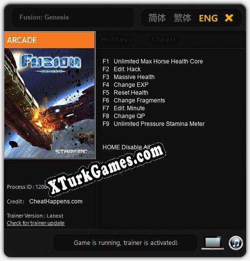 Fusion: Genesis: Trainer +9 [v1.4]