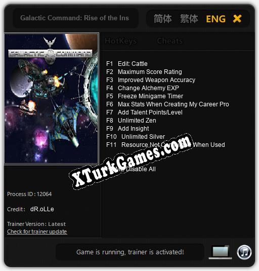 Galactic Command: Rise of the Insurgents: Cheats, Trainer +11 [dR.oLLe]