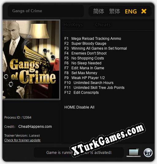 Gangs of Crime: Trainer’ı (V1.0.80)