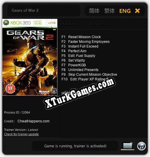 Gears of War 2: Cheats, Trainer +10 [CheatHappens.com]