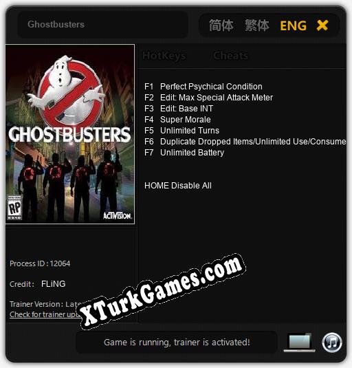 İçin Trainer’ı Çıktı Ghostbusters [v1.0.5]