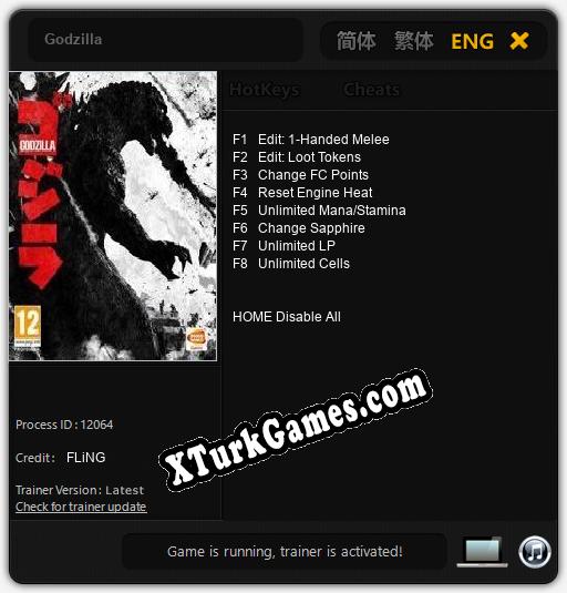 Godzilla: Trainer +8 [v1.8]