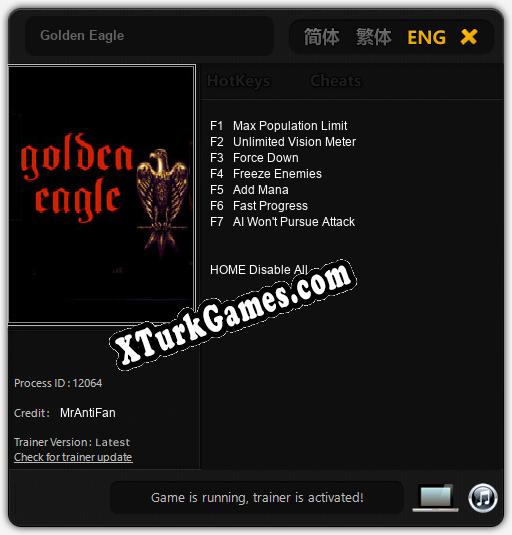 İçin Trainer’ı Çıktı Golden Eagle [v1.0.5]
