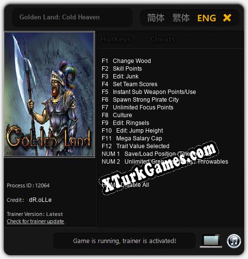 Golden Land: Cold Heaven: Trainer’ı (V1.0.84)