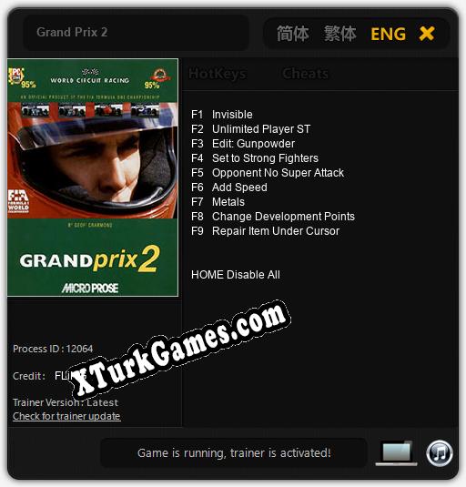 Grand Prix 2: Cheats, Trainer +9 [FLiNG]