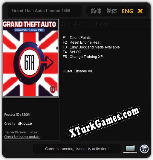 Grand Theft Auto: London 1969: Cheats, Trainer +5 [dR.oLLe]