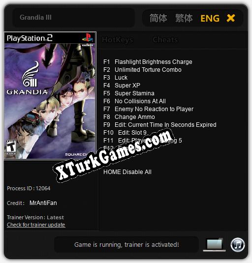 Grandia III: Cheats, Trainer +12 [MrAntiFan]