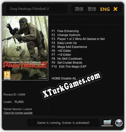 İçin Trainer’ı Çıktı Greg Hastings Paintball 2 [v1.0.4]