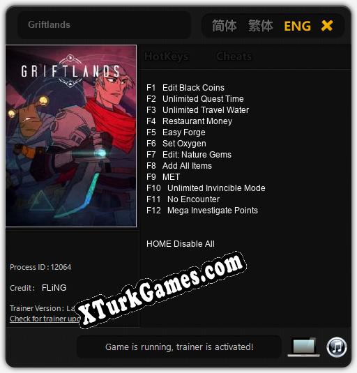Griftlands: Trainer +12 [v1.8]