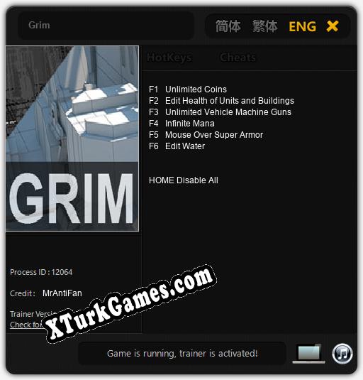 İçin Trainer’ı Çıktı Grim [v1.0.1]