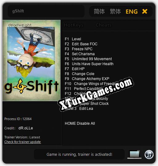 gShift: Cheats, Trainer +15 [dR.oLLe]